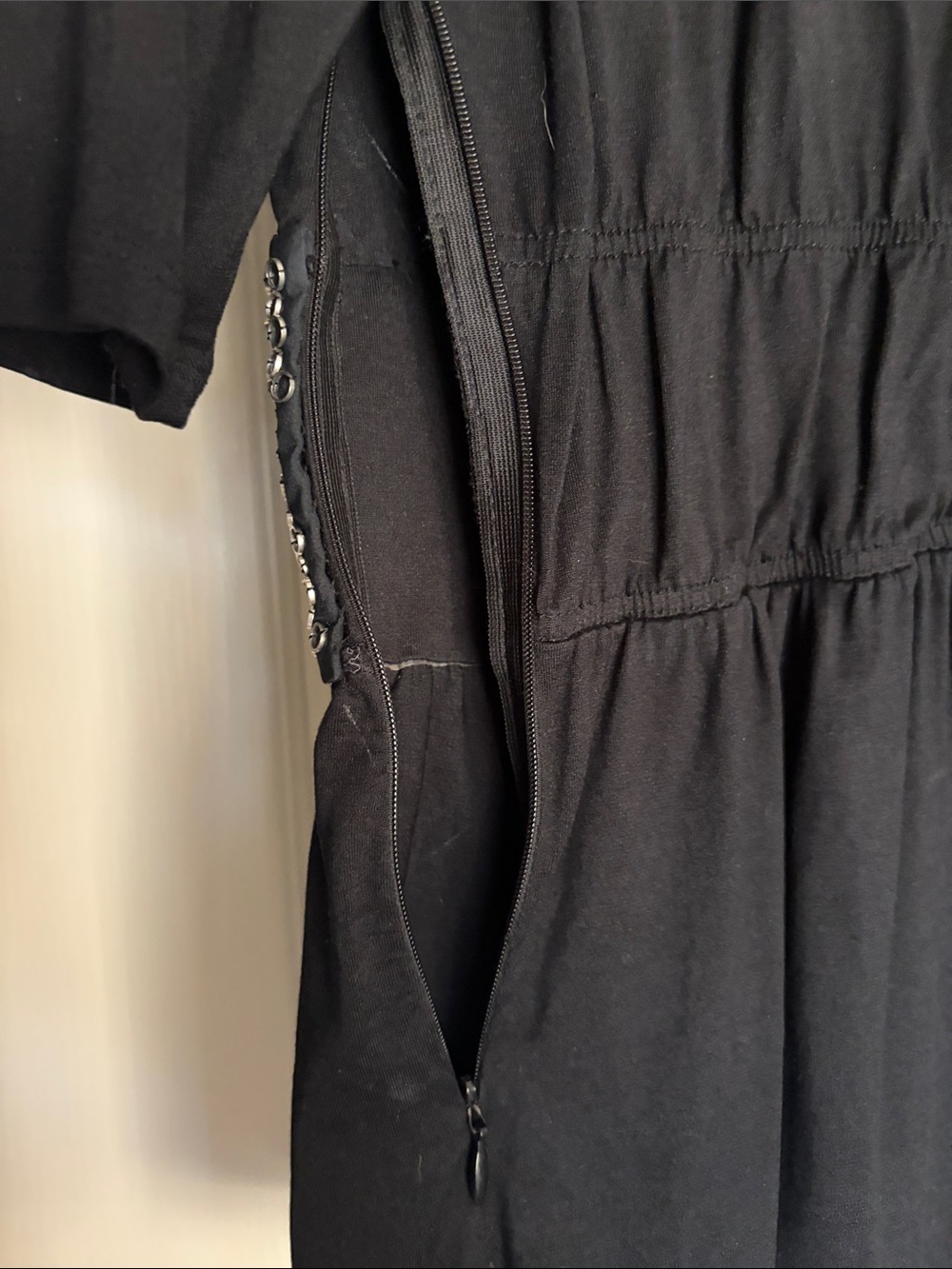 Magaschoni Black Scoop Neck Top with Metallic Embellished Waist - Picture 7 of 8